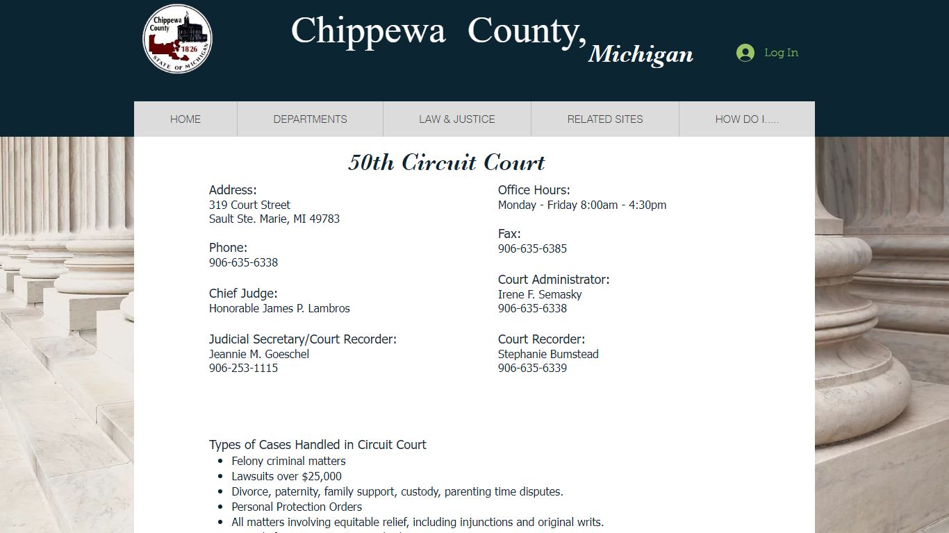 50TH CIRCUIT COURT | mysite - Chippewa county Michigan